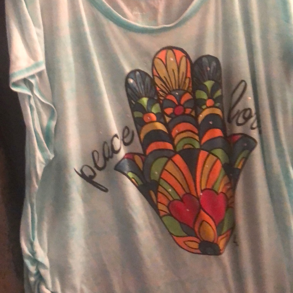 Lane Bryant graphic T “peace love”